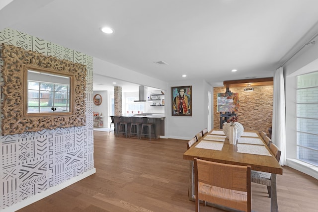 3116 Sharpview Ln, Dallas, TX 75228 - dining area featuring wood finished floors and recessed lighting
