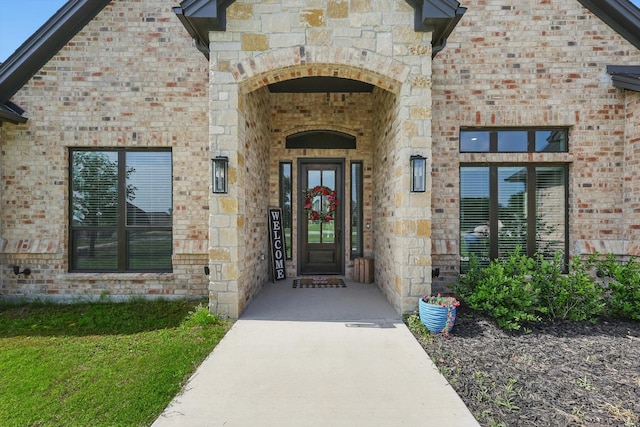 108 Wet Rock Rd E, Boyd, TX 76023 - doorway to property with brick siding