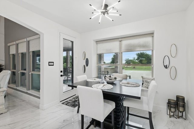 1330 Billingsley Dr, Waxahachie, TX 75167 - dining room with marble finish flooring and baseboards