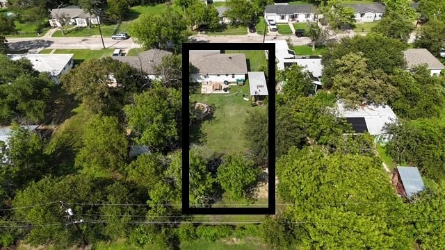 107 S Lakeview Dr, Lacy Lakeview, TX 76705 - aerial perspective of suburban area featuring property boundaries highlighted