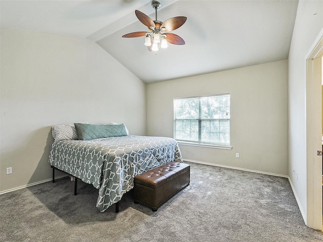 157 Castleridge Dr Unit B, Little Elm, TX 75068 - bedroom featuring lofted ceiling, carpet flooring, a ceiling fan, and baseboards