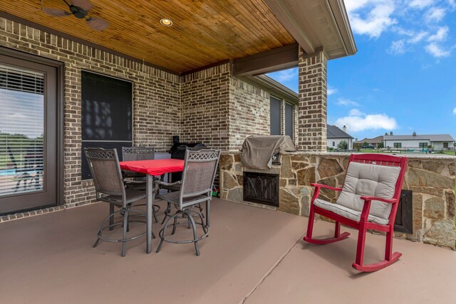 436 Highbluff Trl, Royse City, TX 75189 - view of patio / terrace featuring grilling area and ceiling fan