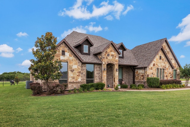 436 Highbluff Trl, Royse City, TX 75189 - view of front of property featuring stone siding, roof with shingles, and brick siding
