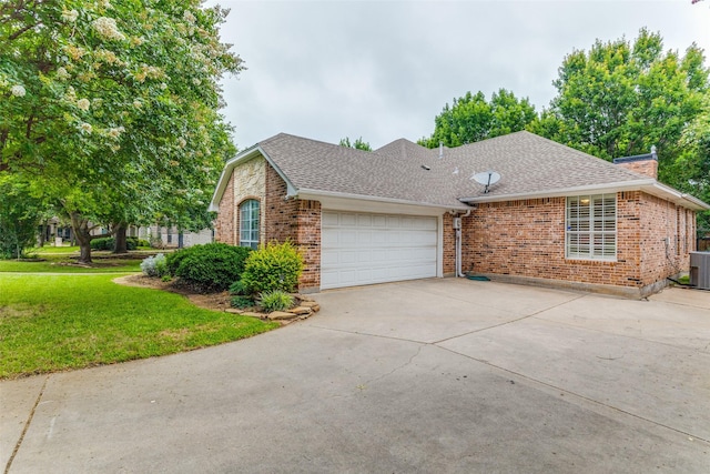 805 Evergreen Ct, Keller, TX 76248 - view of front of house featuring brick siding, concrete driveway, a front lawn, and an attached garage