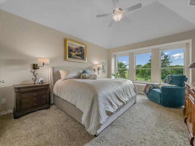 1316 Heather Ln, Little Elm, TX 75068 - bedroom featuring carpet, lofted ceiling, and a ceiling fan