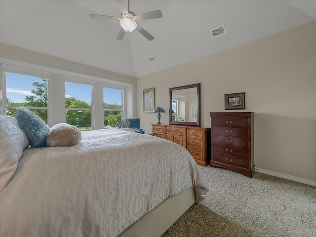 1316 Heather Ln, Little Elm, TX 75068 - bedroom featuring light carpet, a ceiling fan, and high vaulted ceiling