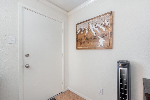 4317 Hartford St Unit 102, Dallas, TX 75219 - entryway with ornamental molding, heating unit, and light tile patterned floors