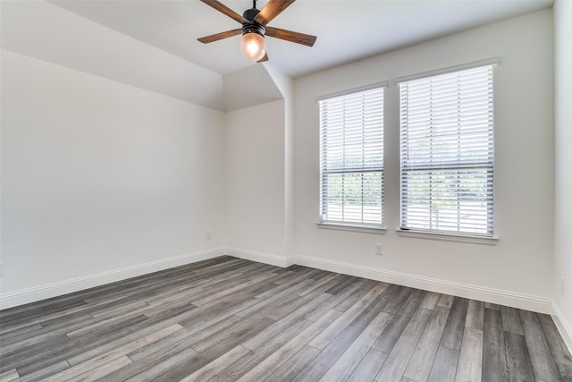 200 Tallgrass Dr, Lavon, TX 75166 - unfurnished room featuring dark wood finished floors, ceiling fan, and baseboards
