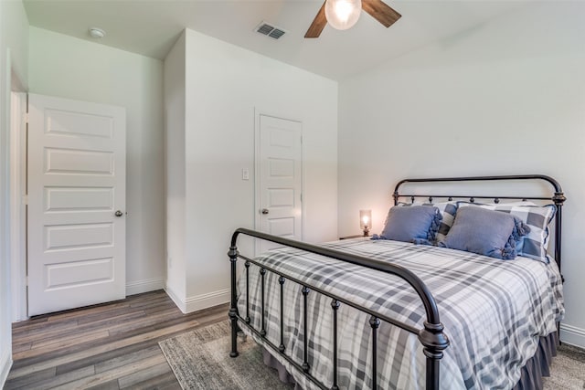 200 Tallgrass Dr, Lavon, TX 75166 - bedroom with wood finished floors, baseboards, and a ceiling fan