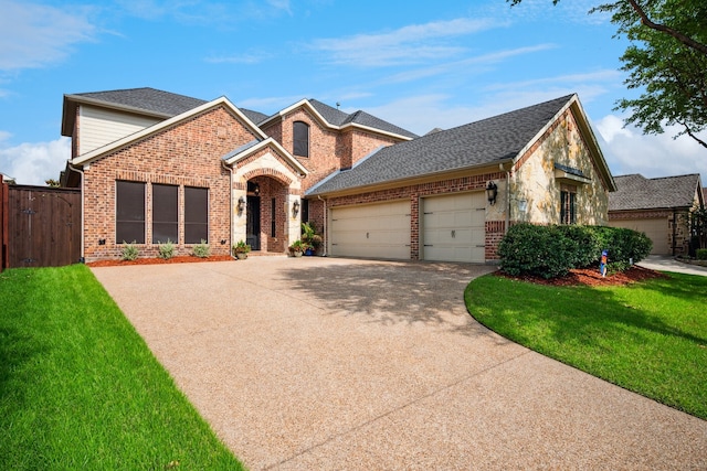 2720 Chapel Springs Dr, Highland Village, TX 75077 - traditional home featuring a garage, brick siding, concrete driveway, and roof with shingles