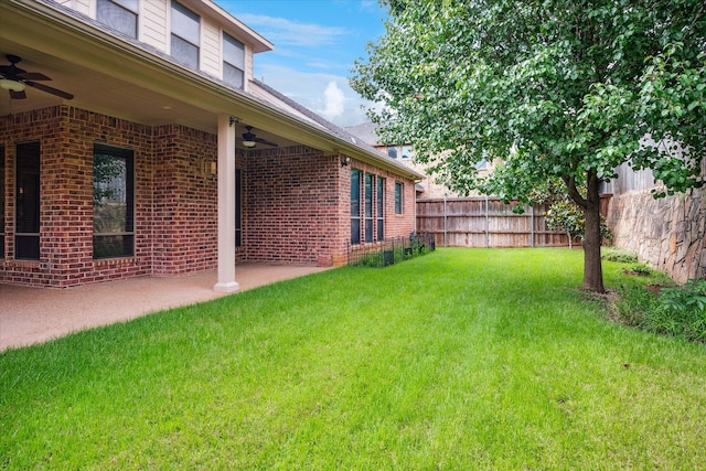 2720 Chapel Springs Dr, Highland Village, TX 75077 - view of yard with ceiling fan and a patio