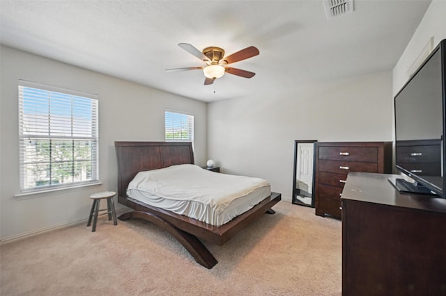 2932 Peyton Brook Dr, Fort Worth, TX 76137 - bedroom featuring light carpet, baseboards, and a ceiling fan