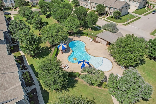 2932 Peyton Brook Dr, Fort Worth, TX 76137 - bird's eye view of a pool area