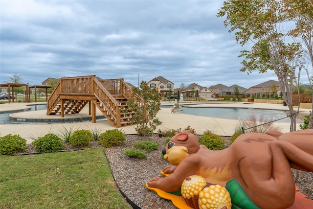 3616 Mallard Way, Mckinney, TX 75071 - community pool featuring stairway, a residential view, and a patio area