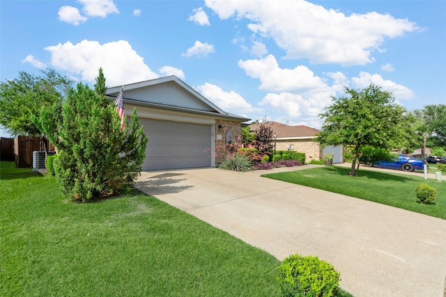 2312 Collier Dr, Mckinney, TX 75071 - single story home with driveway, central air condition unit, a garage, and brick siding