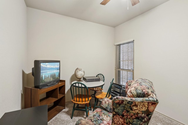 1336 Castlegar Ln, Fort Worth, TX 76247 - carpeted office with ceiling fan and baseboards