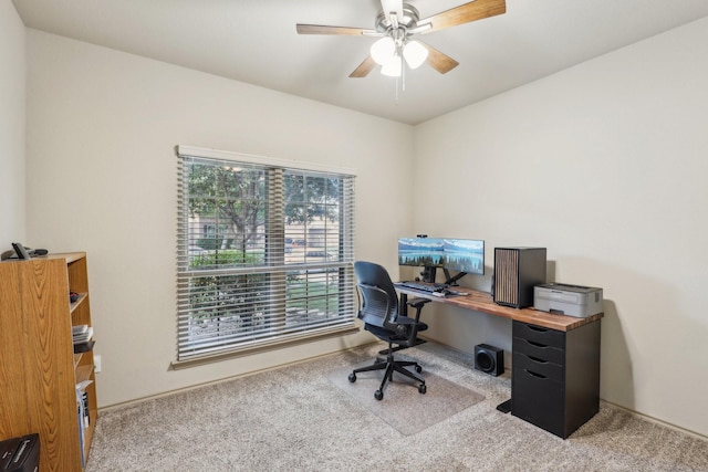 1336 Castlegar Ln, Fort Worth, TX 76247 - carpeted office space with a ceiling fan