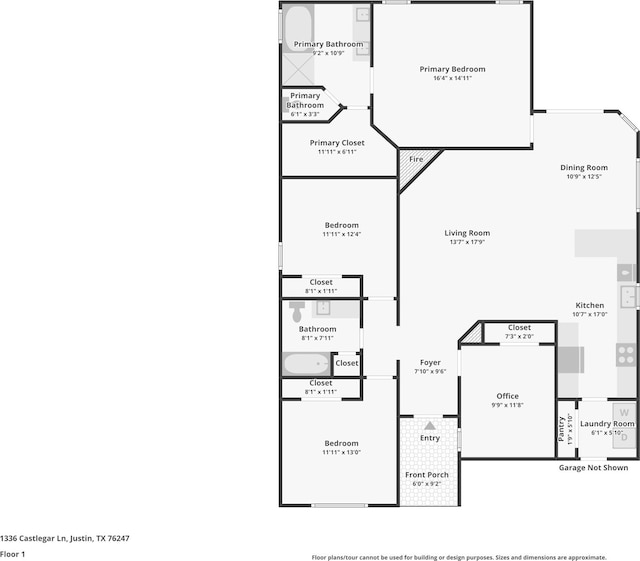 1336 Castlegar Ln, Fort Worth, TX 76247 - floor plan / room layout