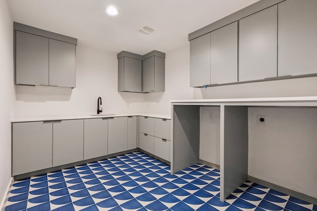4216 Rickover Dr, Dallas, TX 75244 - washroom featuring light floors, cabinet space, hookup for an electric dryer, and recessed lighting