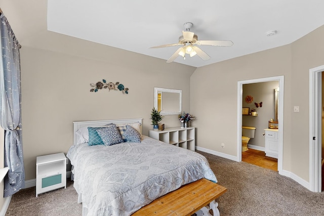 4700 Scoter Ln, Mckinney, TX 75072 - carpeted bedroom featuring ceiling fan and connected bathroom