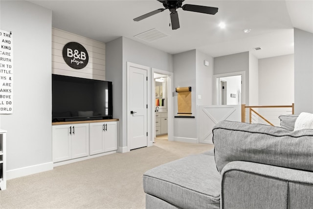 200 Sutherland Cres, Northlake, TX 76247 - bedroom featuring light colored carpet, baseboards, ensuite bathroom, and a ceiling fan