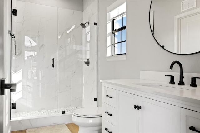 200 Sutherland Cres, Northlake, TX 76247 - full bath featuring toilet, a marble finish shower, and vanity