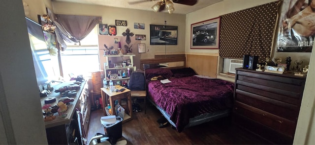 2915 Falls Dr, Dallas, TX 75211 - bedroom featuring wood finished floors and cooling unit