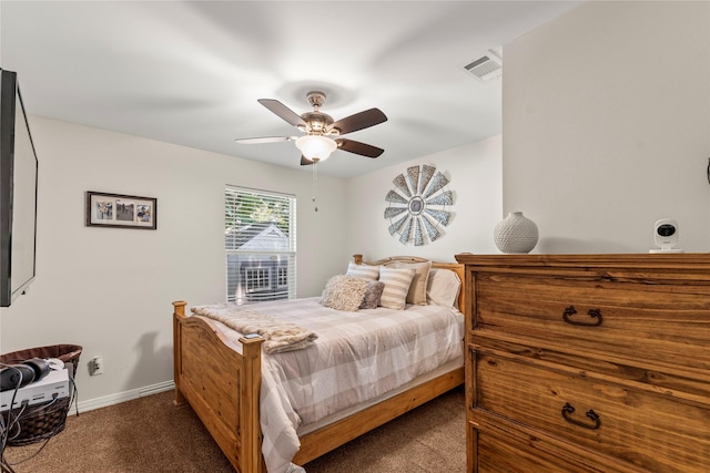 102 Anderson Ln, Mabank, TX 75156 - bedroom with dark carpet, baseboards, and ceiling fan