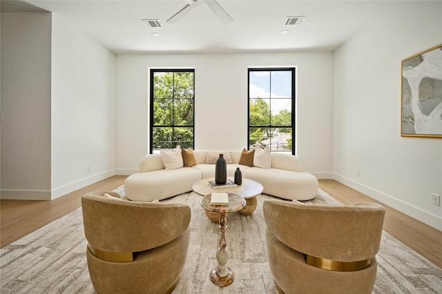 3727 Clover Ln, Dallas, TX 75220 - living room with a ceiling fan and wood finished floors