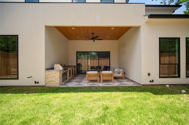3727 Clover Ln, Dallas, TX 75220 - view of patio featuring area for grilling and a ceiling fan