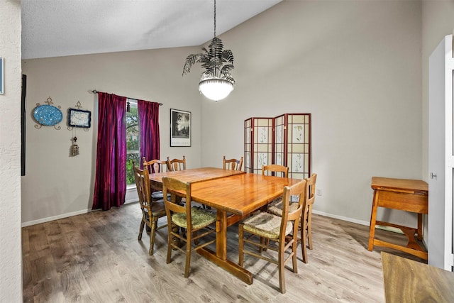 907 Green Terrace Ln, Duncanville, TX 75137 - dining space featuring light wood finished floors and high vaulted ceiling