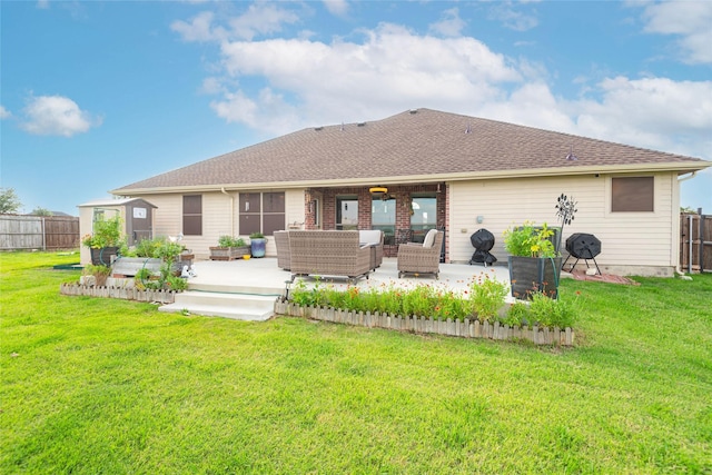 102 Avery Ln, Fate, TX 75189 - back of property featuring an outdoor hangout area, roof with shingles, and a deck