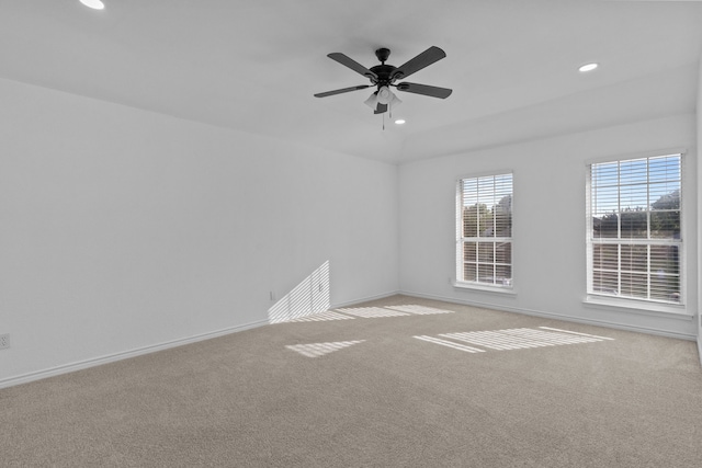 6814 Silver Lake Dr, Rowlett, TX 75089 - carpeted spare room featuring recessed lighting, baseboards, and ceiling fan