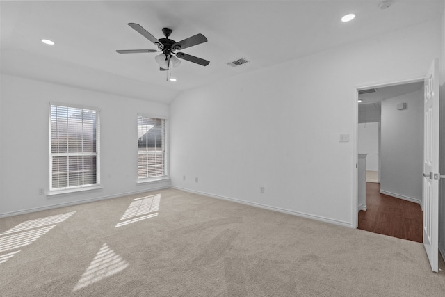 6814 Silver Lake Dr, Rowlett, TX 75089 - spare room with carpet floors, ceiling fan, recessed lighting, and baseboards