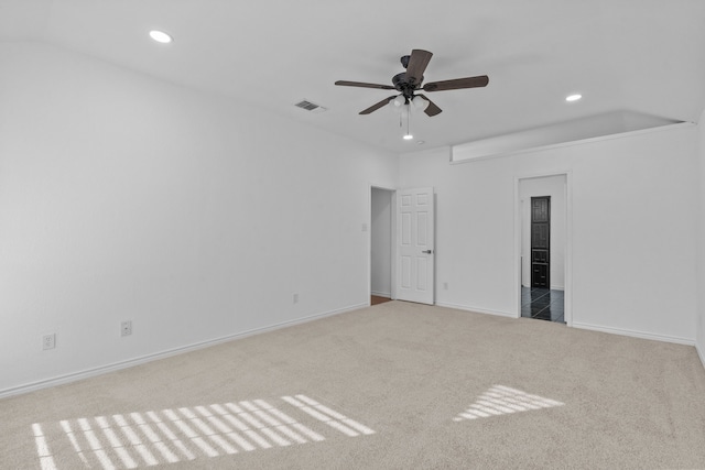 6814 Silver Lake Dr, Rowlett, TX 75089 - spare room featuring recessed lighting, carpet flooring, ceiling fan, and baseboards