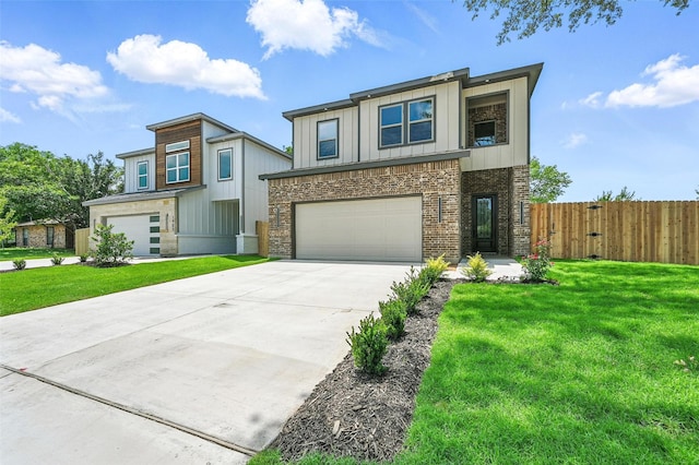 1901 Varsity Dr, Grand Prairie, TX 75051 - contemporary home with concrete driveway, board and batten siding, and a garage