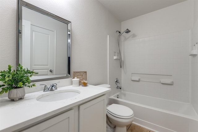 2704 Calmwater Dr, Little Elm, TX 75068 - bathroom featuring vanity, bathtub / shower combination, and toilet