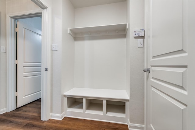 2704 Calmwater Dr, Little Elm, TX 75068 - mudroom featuring dark wood finished floors and baseboards