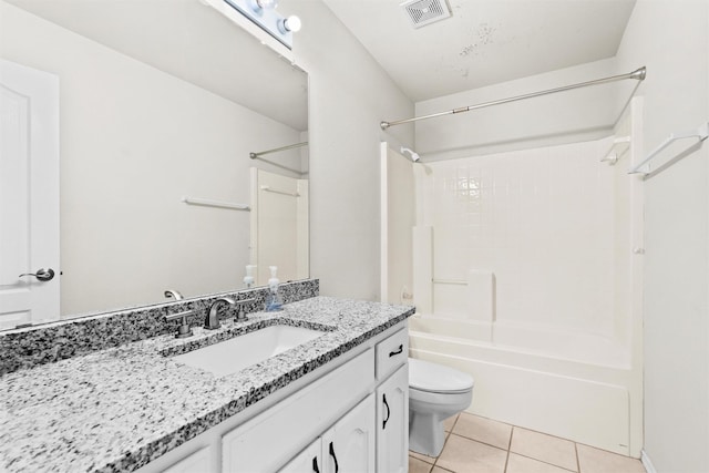 7816 Blossom Dr, Fort Worth, TX 76133 - bathroom featuring vanity, toilet, tub / shower combination, and tile patterned floors