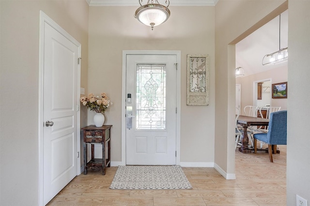 112 Tigers Eye Ct, Weatherford, TX 76087 - entrance foyer featuring light wood-type flooring, ornamental molding, and baseboards