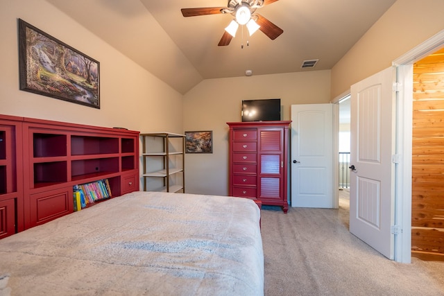 3548 Tuscan Hills Cir, Denton, TX 76210 - carpeted bedroom with lofted ceiling and a ceiling fan