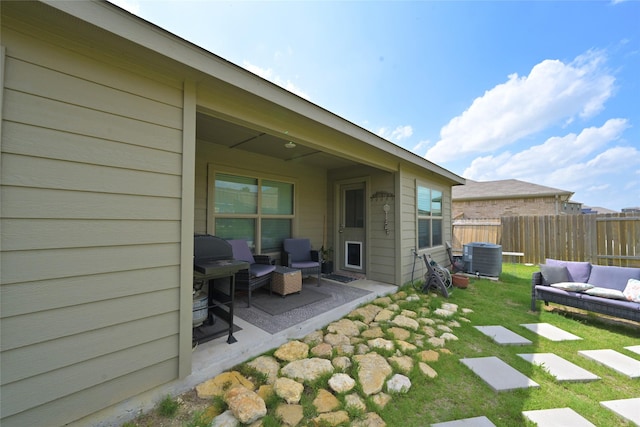 165 Cattlemans Creek Rd W, Newark, TX 76071 - view of patio with central AC unit and outdoor lounge area