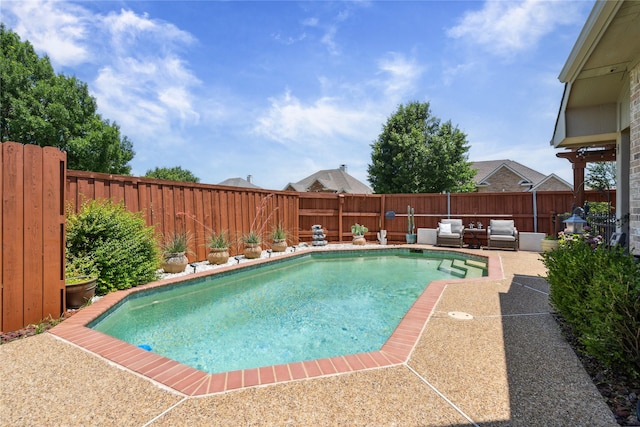3305 Felicia Ct, Mckinney, TX 75070 - view of pool with a fenced backyard, a patio, and an outdoor living space