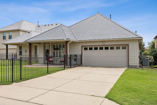 8100 Delaware Dr, Mckinney, TX 75070 - view of front facade with a garage, cooling unit, and concrete driveway