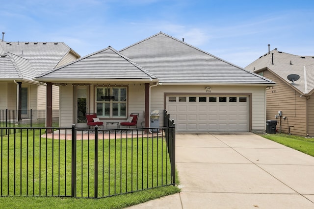 8100 Delaware Dr, Mckinney, TX 75070 - view of front of home with an attached garage, concrete driveway, and a porch