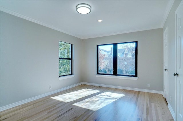 3710 Binkley Ave, University Park, TX 75205 - spare room featuring light wood-style flooring, baseboards, crown molding, and recessed lighting