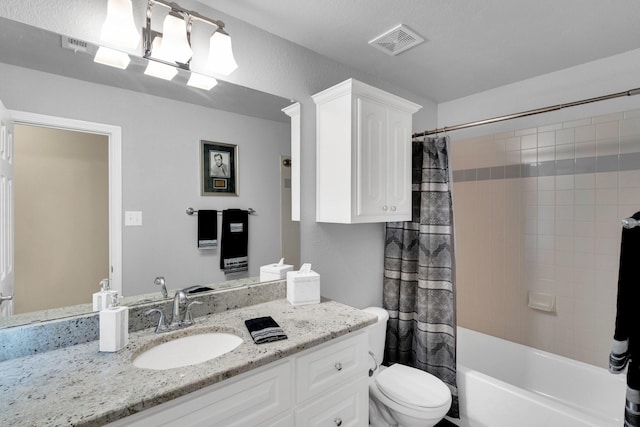 5210 Medallion Ct, Midlothian, TX 76065 - full bathroom with vanity, toilet, and shower / tub combo with curtain