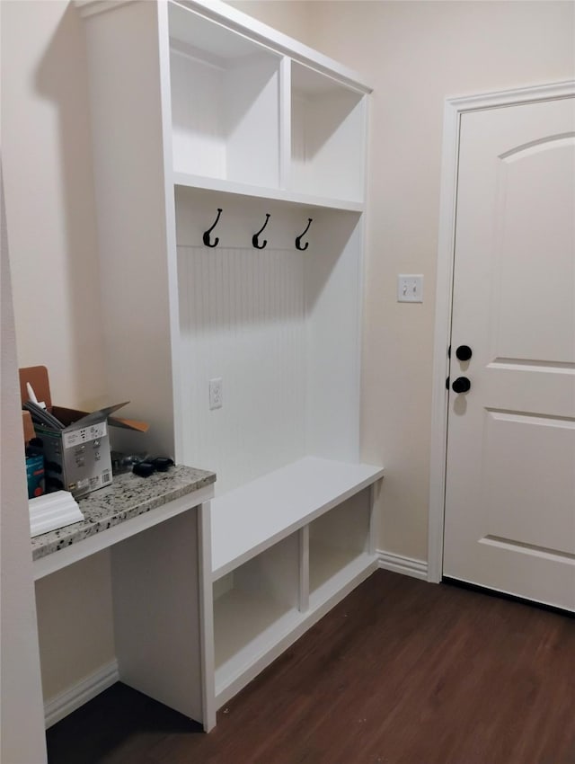 901 SW 10th St, Mineral Wells, TX 76067 - mudroom with dark wood-style flooring and baseboards