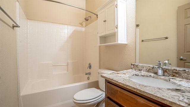 10252 Los Barros Trl, Fort Worth, TX 76177 - full bathroom with toilet, vanity, and bathtub / shower combination