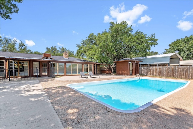 2801 Good Shepherd Dr, Brownwood, TX 76801 - view of pool featuring a patio and an outdoor structure